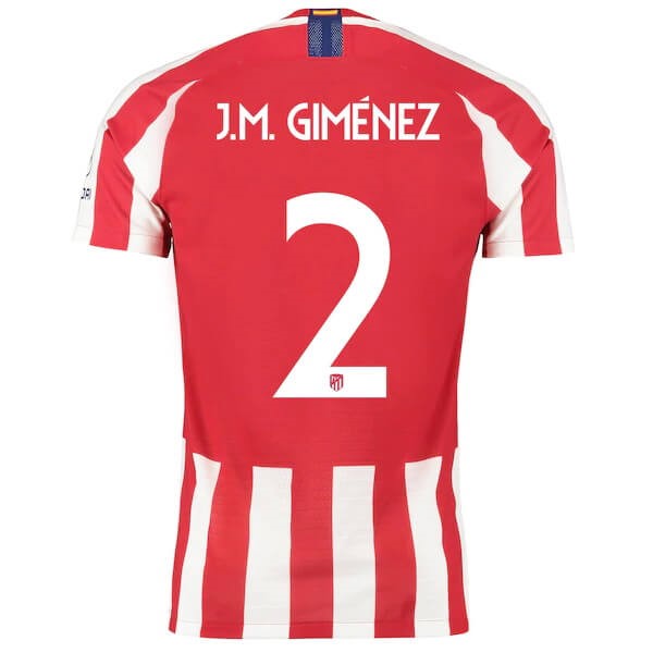 Thailand Trikot Atletico Madrid NO.2 J.M.Giménez Heim 2019-20 Rote Fussballtrikots Günstig